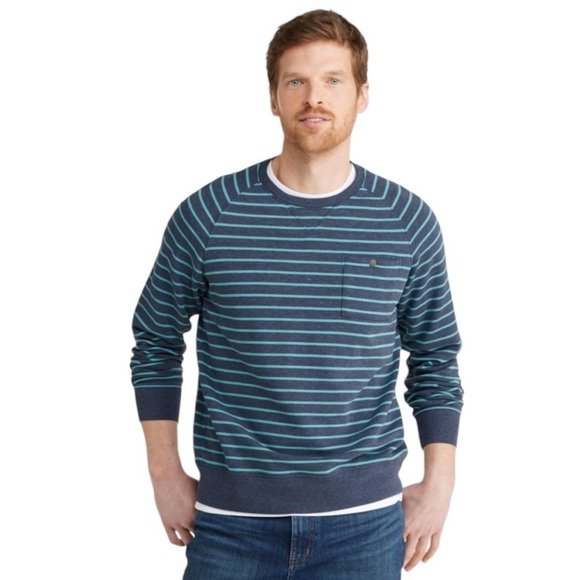 Men’s L.L. Bean Blue 'Lakewashed' Striped Cotton Crewneck Pullover Size Medium - Picture 4 of 11